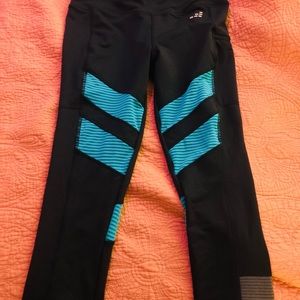Black & Turquoise workout leggings